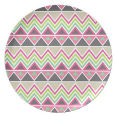 Aztec Andes Tribal Mountains Chevron Zig Zags Party Plates