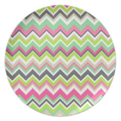 Aztec Andes Tribal Mountains Chevron Zig Zags Dinner Plate