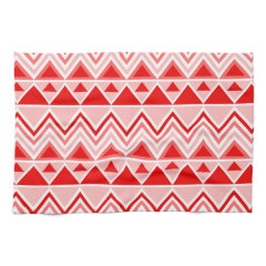 Aztec Andes Tribal Mountains Triangles Chevron Red Kitchen Towel