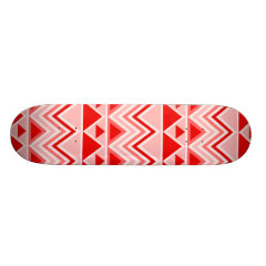 Aztec Andes Tribal Mountains Triangles Chevron Red Skateboard Decks