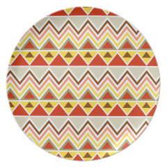 Aztec Andes Tribal Mountains Triangles Chevrons Party Plate
