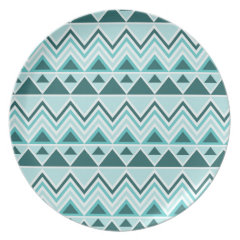 Aztec Andes Tribal Mountains Triangles Chevrons Dinner Plates