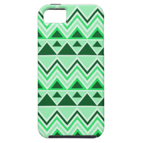 Aztec Andes Tribal Mountains Triangles Green iPhone 5 Case