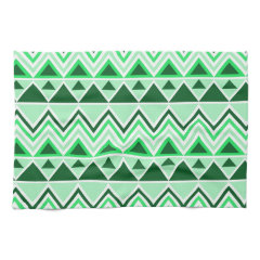 Aztec Andes Tribal Mountains Triangles Green Hand Towels