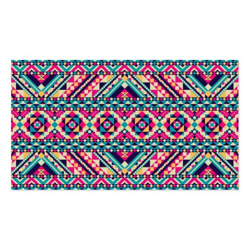 Aztec Andes Tribal Pattern Business Card Template (back side)