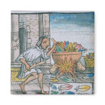 Aztec artisans dyeing feathers fridge magnets