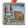 Aztec artisans dyeing feathers christmas ornaments