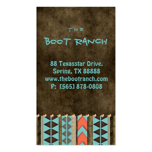 Aztec Business Card Brown Blue Cool Pattern