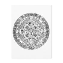 aztec calendar post card