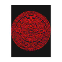Aztec Calendar - (red) postcard