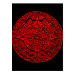 Aztec Calendar - (red) postcard