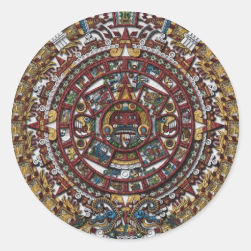 Aztec Calendar Classic Round Sticker Zazzle