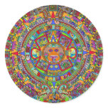 Aztec Calendar Round Stickers