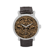 Aztec calendar watch at Zazzle