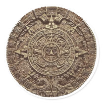 Aztec Calender Round Sticker