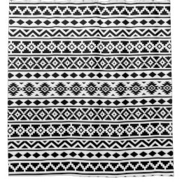 Aztec Essence Pattern II Black on White