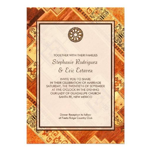 Aztec Fiesta Wedding Custom Invitations