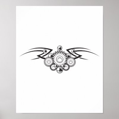 Aztec Flower Tattoo Design Posters by doonidesigns