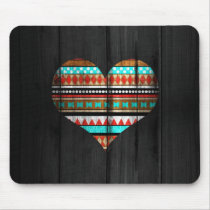 heart, aztec, pattern, wood, love, fashion, vintage, cool, art, mousepad, like, monogram, funny, illustration, floral, black, trendy, classy, tribal, mayan, unique, original, best, mousepads, Mouse pad with custom graphic design