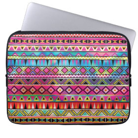 Aztec inspired pattern computer sleeve