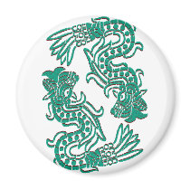 Aztec Jade Serpents Fridge Magnet