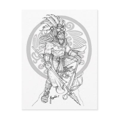 Aztec Jaguar Warrior Postcards by Magolobo