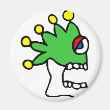 Aztec Jester Skull Refrigerator Magnets