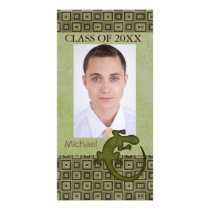 aztec lizard greens senior pic class of photo card