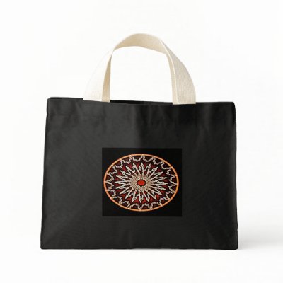 Aztec Mandala Black Red Tote Bag by INTHEPRESENT
