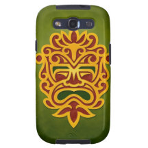 Aztec Mask Design – red and green Galaxy S3 Covers