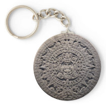 Aztec MAYAN CALENDAR Stone - December 21, 2012 Keychain