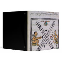 Aztec men gambling Patoli Vinyl Binders