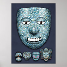 Aztec Mosaic Masks Poster