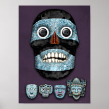 Aztec Mosaic Masks Poster