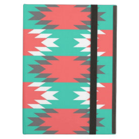 Aztec Native American Turquoise and Pink Pattern iPad Cover