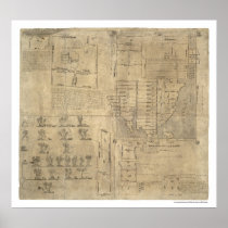 Aztec Oztoticpac Lands Map 1540 Posters