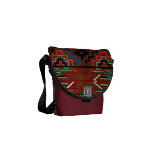 Tribal geometric diamond ikat stripe Aztec pattern Messenger Bag