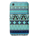 Aztec patterns blue/mint/green iPhone 3 cover