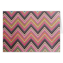 Aztec Pink Red Green Chevron Girly Pattern Greeting Card
