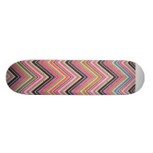 Aztec Pink Red Green Chevron Girly Pattern Custom Skateboard