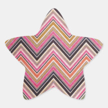 Aztec Pink Red Green Chevron Girly Pattern Star Sticker