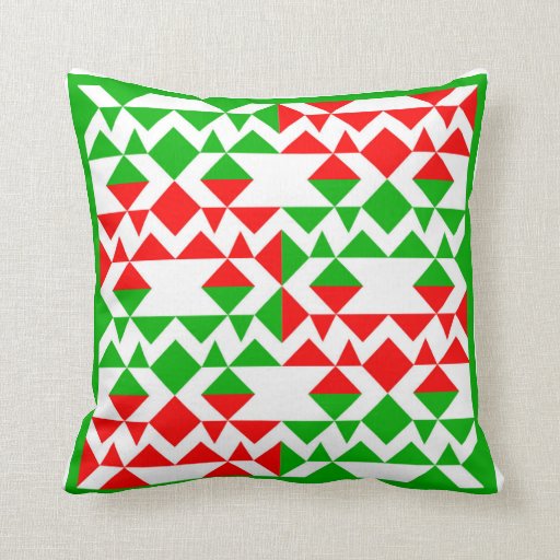 AZTEC RED GREEN THROW PILLOW Zazzle