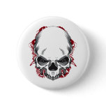Aztec Skull Red Pinback Buttons