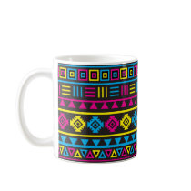 Aztec Style Pattern - CMY & Black Mugs
