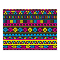 Aztec Style Pattern - CMY & Black Postcards