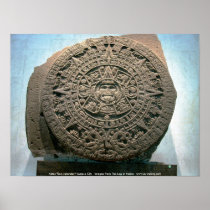 Aztec "Sun calendar," Mexico City Posters
