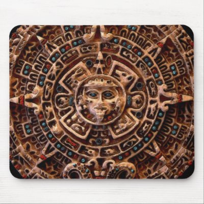 AZTEC SUN DISK MOUSE PAD by RavenSpiritPrints