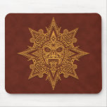 Aztec Sun Mask (yellow & red) Mouse Pads
