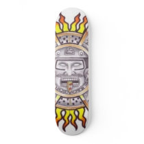 Aztec Sun Skateboard by CrazyJsStore Aztec Sun Skateboard
