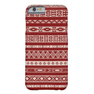 Aztec Tribal Ethnic Geometric Pattern Red Beige Barely There iPhone 6 Case